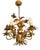 Gilded Chandelier with Gold Leaf, Italy, 1960s For Sale