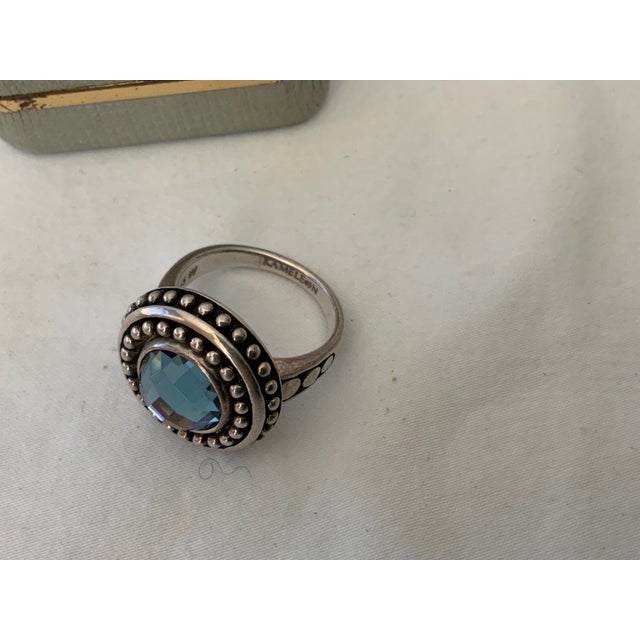 Traditional 1980s Topaz Ring Kameleon Sterling Silver Size 7 For Sale - Image 3 of 4