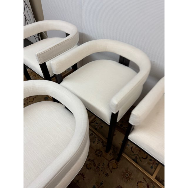 Design Plus Gallery presents a Set of Four Cruise Counter Stools from Worlds Away. Perfectly tailored in crisp white...