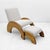 Set of Lounge Chair and Ottoman in Curved Wood and Ivory Bouclé, 1960 For Sale - Image 9 of 10