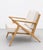 White Mid Century Modern Oak Lounge Chair – Handcrafted Sculptural Armchair For Sale - Image 8 of 13