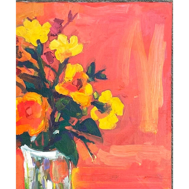 Abstract Expressionism William B Hannum 1947-1998 Still Life Flowers in a Vase For Sale - Image 3 of 8
