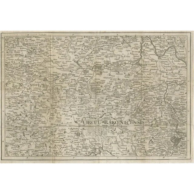 Antique Map of Prague and Its North West Environs, 1760 For Sale - Image 6 of 6