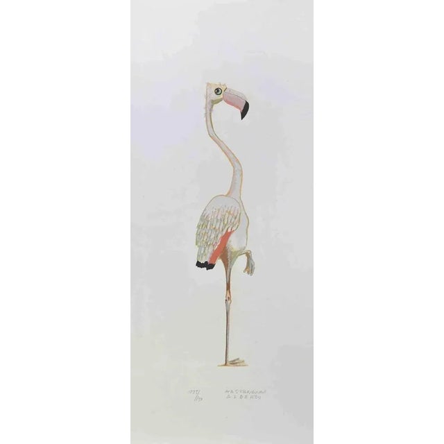 Flamingo is a lithograph realized by Alberto Mastroianni in the 1970s. Hand Signed on the lower right margin. Numbered on...