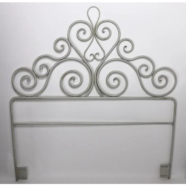 1970s Pair Wrought Iron Scrollwork Headboards For Sale - Image 5 of 10
