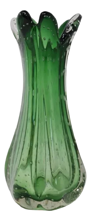 Italian Vase in Green Murano Art Glass, 1960s