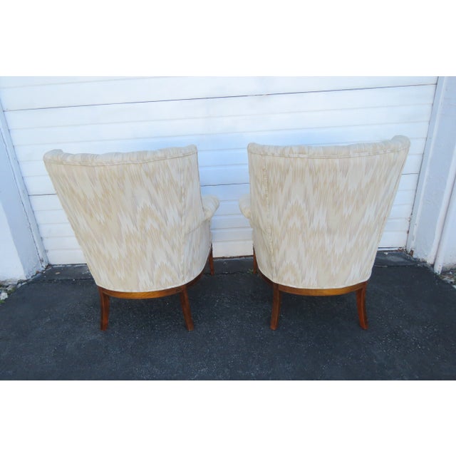 These wonderful Chairs are made out of wood, solid wood, fabric, and they are in good condition. These beautiful chairs...
