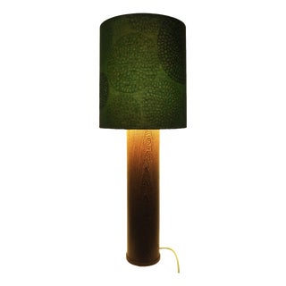 Large Mid-Century Modern Scandinavian Tropical Hardwood Table Lamp, 1960s For Sale