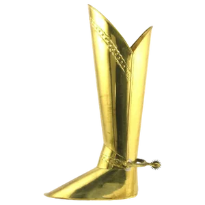 English Spurred Brass Knight's Boot Umbrella Stand