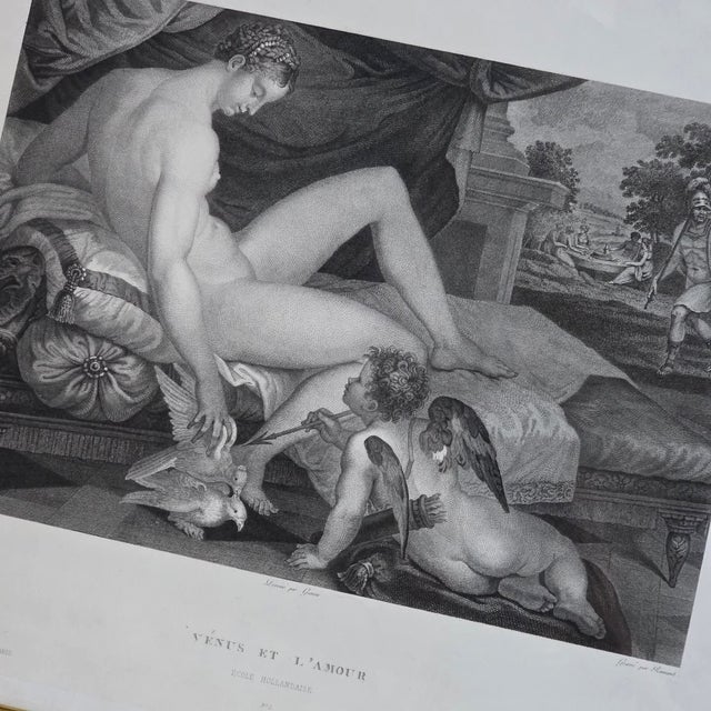 Lambert Sustris, Venus and Love, 1807, Etching and Engraving on Paper, Framed For Sale - Image 3 of 18