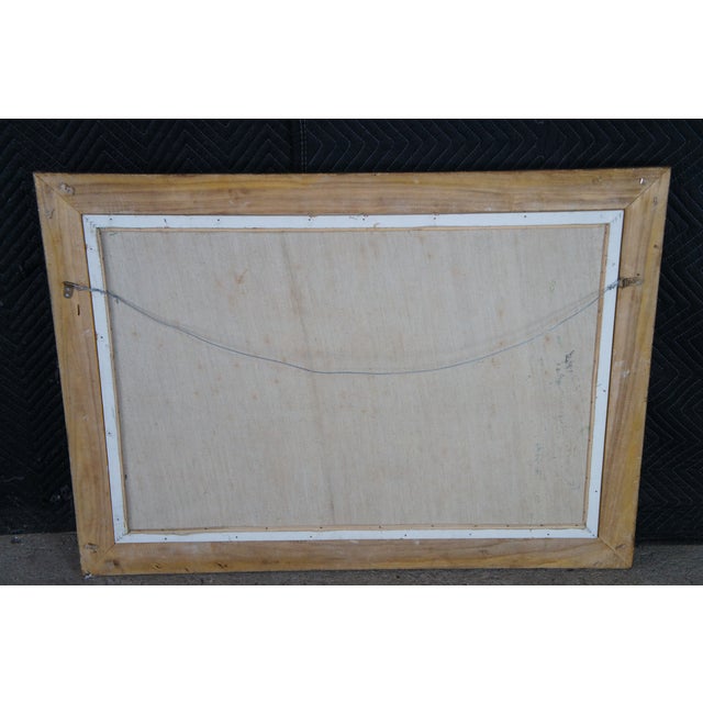 Yellow 20th Century Still Life Oil Painting Flowers & Pears Framed For Sale - Image 8 of 12