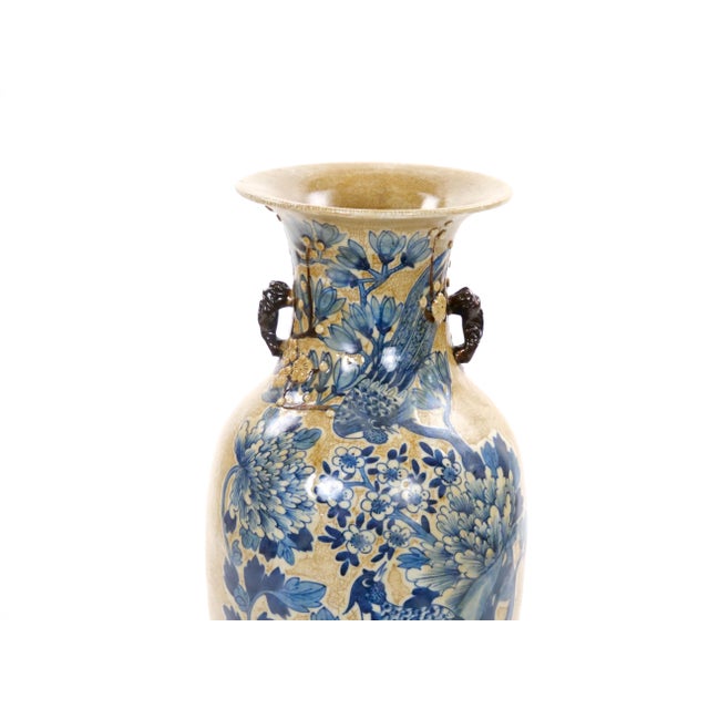 Ceramic Mid-20th Century Chinese Porcelain Vase With Phoenix and Floral Motifs For Sale - Image 7 of 11