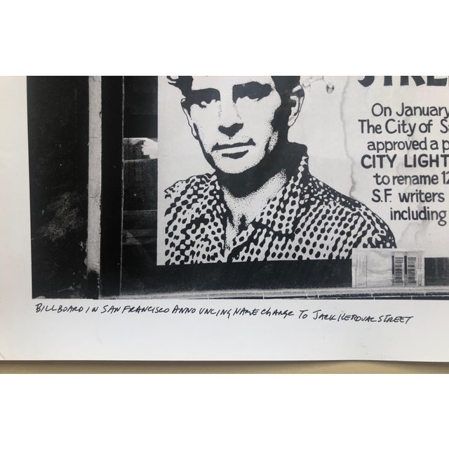 American Fred McDarrah, Vintage Print Silver Gelatin Signed Photograph Jack Kerouac Street Sign Photo For Sale - Image 3 of 9