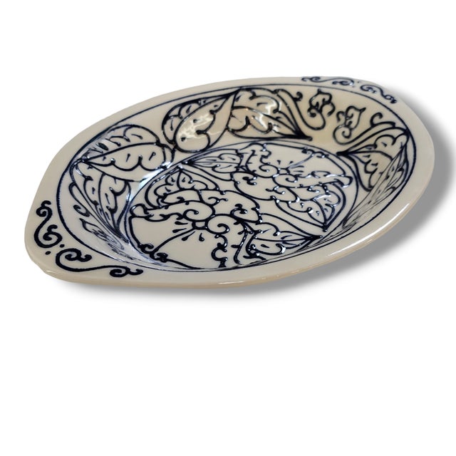 Late 20th Century Signed American Studio Pottery Floral Oval Serving Platter For Sale In San Francisco - Image 6 of 18