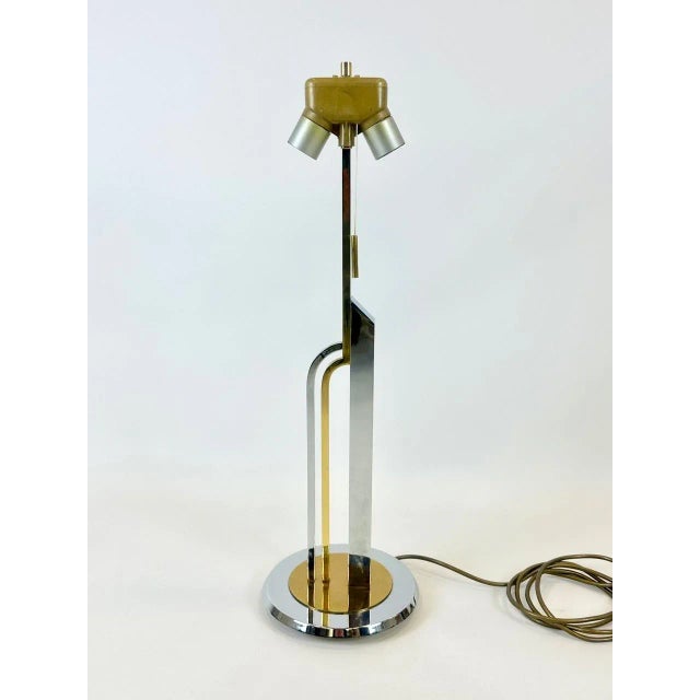 Postmodern Table Lamp in Brass & Chrome from Schröder & Co, 1990s For Sale - Image 10 of 11