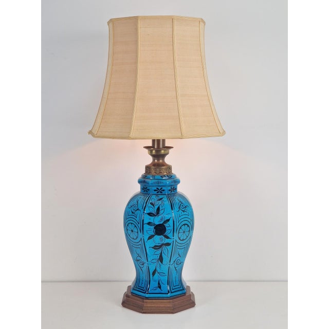 Large Middle Eastern Ceramic Table Lamp, 1950s For Sale - Image 4 of 13
