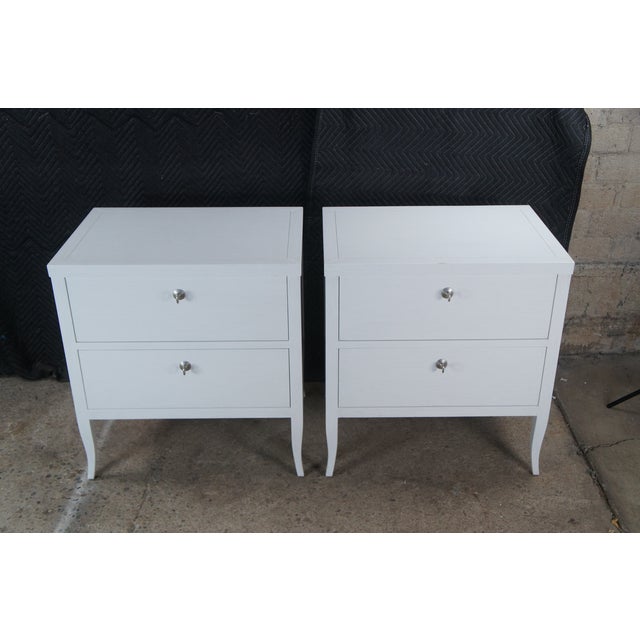 Late 20th Century Late 20th Century Pair of Tobi Fairley for Woodbridge Petite Sarah Carrara Bedside Chests Nightstands For Sale - Image 5 of 12