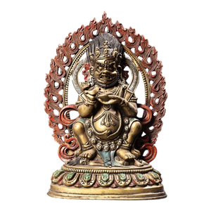 Gilt Bronze Mahakala Statue, Wrathful Deity Figure, 550g