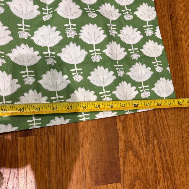 Green Custom Pinch Pleat Drapes For Sale - Image 8 of 11