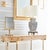 Contemporary Matthew Izzo Home Bianca Handpainted Metal Tole in Black and Cream Leopard Table Lamp With Brass Base and Linen Shade For Sale - Image 3 of 4