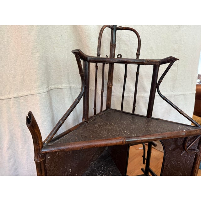 Victorian 19th Century English Bamboo Corner Etarge For Sale - Image 3 of 13