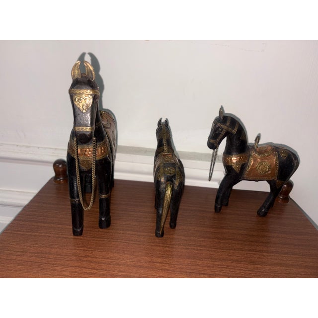 Gold Horses, 1950s, Set of 3 For Sale - Image 8 of 8