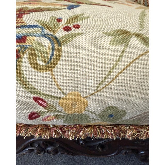 Early 1800s Wingback Arm Chair With Floral Motif For Sale - Image 11 of 12