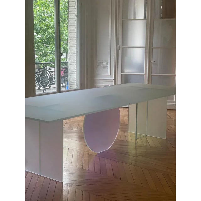 Glass Isola Satin Dining Table by Brajak Vitberg For Sale - Image 7 of 13