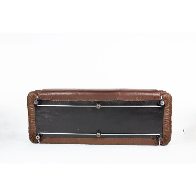 Sesann 3-Seater Sofa in Brown Leather by Gianfranco Frattini for Cassina, 1970s For Sale - Image 6 of 10