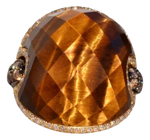 The 152nd Avenue: Checkerboard Cut Tigers Eye Quartz with Natural Diamonds