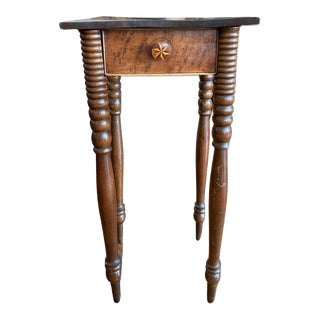 Early 19th Century Sheraton Cherry and Birdseye Maple Nightstand For Sale