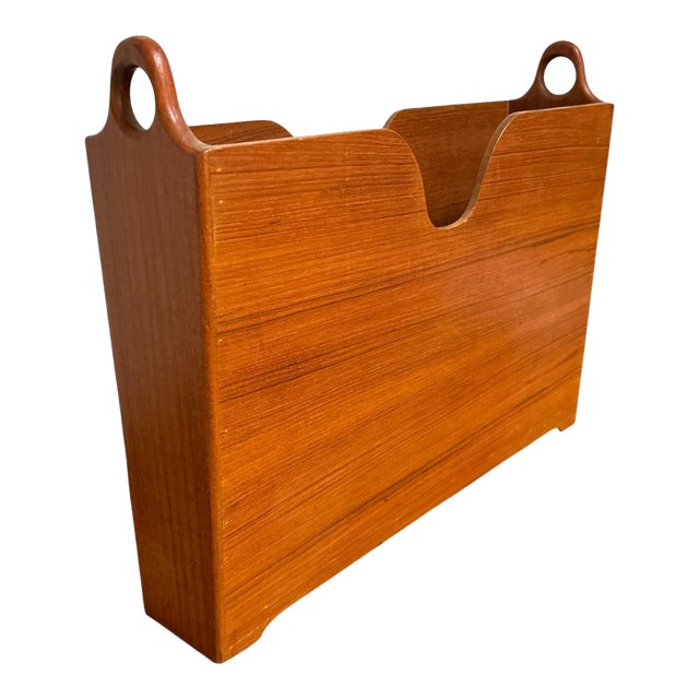 Mid 20th Century Danish Teak Wood Magazine Rack For Sale