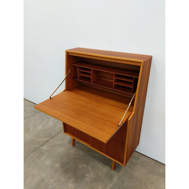 Mid-Century Modern Vintage Mid Century Modern Teak Secretary Desk by Herbert E. Gibbs For Sale - Image 3 of 8