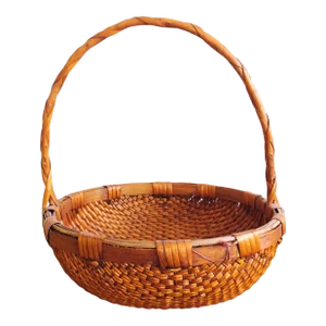 Vintage Asian Woven Wicker Basket