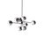 Celine eight light small black nickel chandelier by mug dimensions: ø 120 x h 80 cm materials: borosilicate glass, leds,...