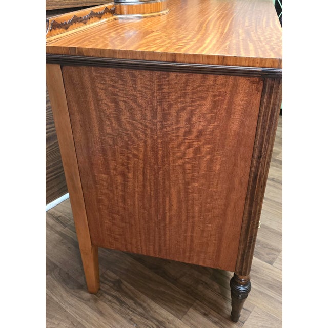 Stunning Antique Chevron & Burl Marquetry Inlaid Commode Chest of Drawers For Sale - Image 4 of 12