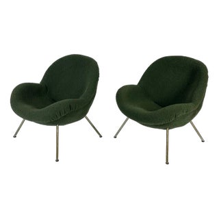 Set of Egg Lounge Chairs by Fritz Neth for Correcta Germany, 1950s For Sale