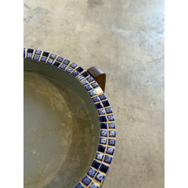 Teak Mosaic Tile Planter Stand and Plant Table Danish Mid-Century Modern 1960s For Sale - Image 4 of 9