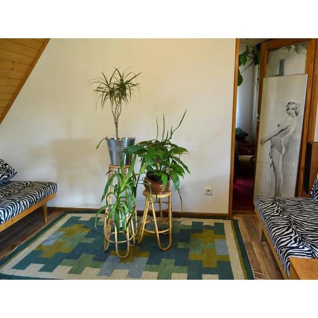 Mid-Century Modern Bamboo Flower Stands, 1970s, Set of 4 For Sale - Image 3 of 10