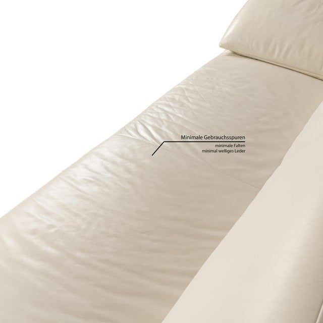 Cream Leather Sofa Set in White Cream from Koinor Volare, Set of 2 For Sale - Image 8 of 14