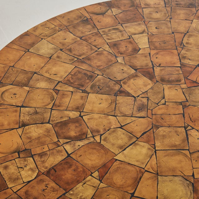 Wood French Gold Leaf Glass Top Coffee Table with Wood Base, 1970s For Sale - Image 7 of 11
