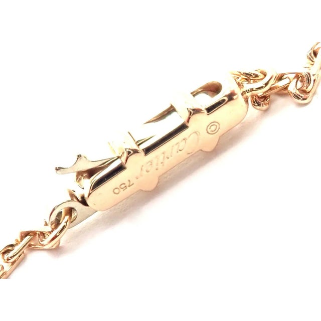 Gold Cartier 18K Rose & White Gold Double C Heart Pendant Chain Necklace For Sale - Image 8 of 10