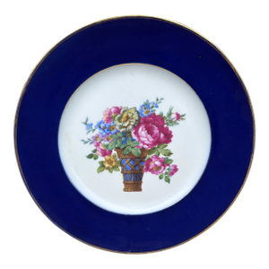 French Porcelain Flowers Bunch Plate Limoges Circa 1900