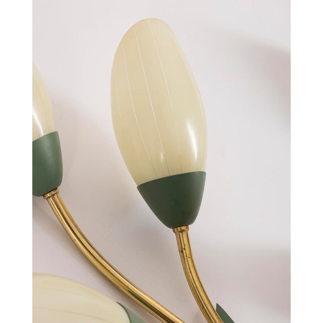 Metal Vintage Italian Floral Style Wall Lamps, 1950s, Set of 3 For Sale - Image 7 of 15