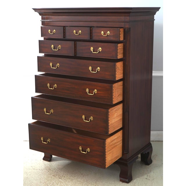 Traditional Henkel Harris Mahogany #175 New Market High Chest For Sale - Image 3 of 14