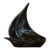 1970s Chinese Flambe Glaze Ceramic Sailboat Figurine For Sale