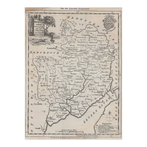 Antique English Map of Monmouthshire