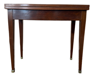 Louis XVI-Directoire Style Folding Games Table in Mahogany and Brass