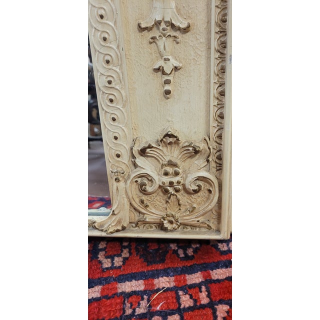 Off-white Fine Vintage 1950s Florentine Mirror For Sale - Image 8 of 10