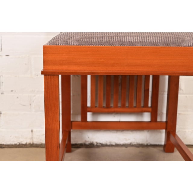 Brown Frank Lloyd Wright for Cassina Arts & Crafts Cherry Wood Dining Chairs, Pair For Sale - Image 8 of 15